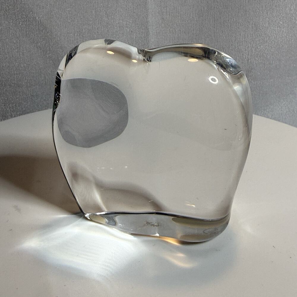 Baccarat France Crystal Elephant Figurine Paperweight 2.75" Vintage Signed Label